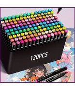 120 Colour Dual Tip Alcohol Art Markers Set – Professional Artist Pens w... - €21,33 EUR