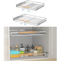 For Kitchen Cabinets, Heavy Duty Cabinet Pull Out Shelves, 16.3~26.3&quot;W X... - £93.03 GBP