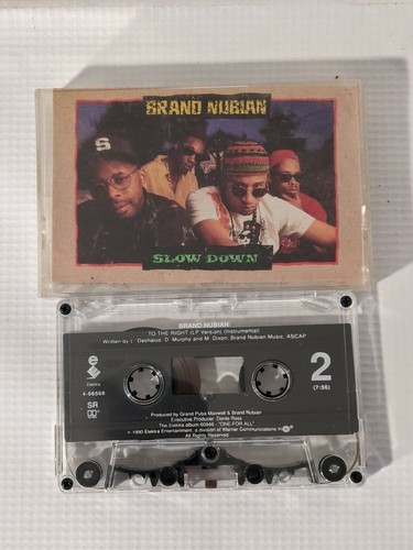 Brand Nubians Slowdown Audio Casete Elektra 1991 Lord Jamar Sadat X Alamo - $26.15