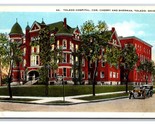 Toledo Hospital Corner of Cherry and Sherman Toledo Ohio OH UNP WB Postc... - $2.92