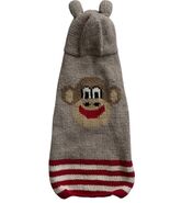 Chilly Dog Wool Sweater 100% Organic Handcrafted Size Medium Sock Monkey... - $36.77 CAD