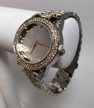 NEW Sociology 2475D Womens Mirror Dial Crystal Encrusted Two Tone Gold Watch - £17.09 GBP