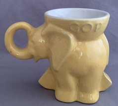Vintage Frankoma Coffee Mug Yellow 1975 GOP Elephant - $8.00