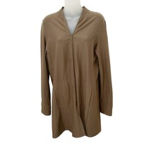 EILEEN FISHER Front Zip BROWN Viscose Tunic Ponte Stretch 2 Pocket size S - £21.88 GBP