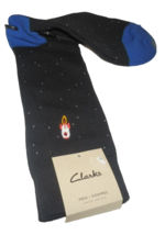 New Mens Clarks Space Ship Rocket Socks Cotton Blend Black 10 - 13 - £15.82 GBP