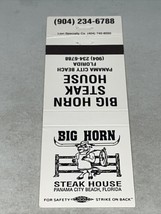 Lot Of 2 Matchbook Cover Big Horn Steak House Panama City Beach FL gmg  Unstruck - £11.82 GBP