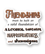 Friendships Solid Foundation sarcasm funny vinyl waterproof sticker - €3,41 EUR