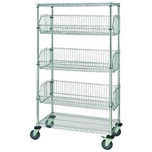 Quantum Storage Systems M1836Bc6C 5-Tier Mobile Wire Basket Unit With 3 Baskets, - £454.02 GBP