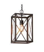 Foyer Metal Square Crossbar pendant Light - $2,947.65 MXN