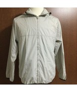 Izod Men Windbreaker Golf Jacket Size S Hooded Packable Coat Tan Full Zi... - $35.16 CAD