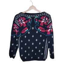 Vintage Jade | Black Intarsia Knit Boatneck Sweater, womens size VTG small - £26.74 GBP