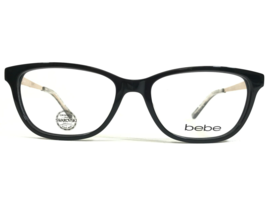 Bebe Eyeglasses Frames BB5170 001 JET Black Gold Swarovski Crystals 53-16-135 - £52.46 GBP