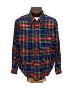 Lands End Traditional Fit Blue Red Plaid Flannel Outdoor Shirt Mens 17 -... - $23.75