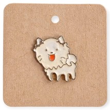 White Pomeranian Dog Enamel Pin - £15.98 GBP