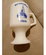 Walt Disney World Productions Footed Milk Glass Mug Vintage Robin - $9.32 CAD