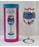 Lolita Love My Wine &quot;Happy September&quot; Hand painted Wine Glass 15 oz, 9&quot; ... - £11.73 GBP