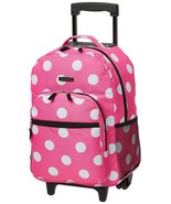 Rockland Double Handle Rolling Backpack Pink Dots 17-Inch - $952.79 MXN
