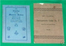 1919 By Laws Free Masonry Masonic Mason Leavenworth Kansas Book Pocket Size Old - £23.53 GBP
