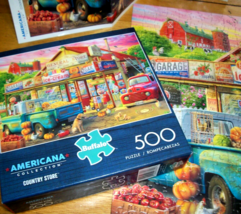 Jigsaw Puzzle 500 Pieces Country Store Vintage Pick Up Trucks Americana Complete - £10.16 GBP