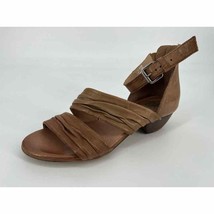 Miz Mooz Ankle Strap Sandals Sz 38 Brown Leather Low Heel - £23.70 GBP