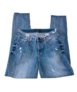 Womens Aztec Signature Studio Sz 4 Jeans Distressed Raw Hem Medium Blue ... - $14.92 CAD