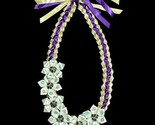 Graduation Money Lei Flower Crisp Bills Purple &amp; Gold Four Braided Ribbons - $78.21