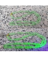 Czech Uranium glass necklace vaseline glass beads vintage jewelry #24016 - $575.97 MXN