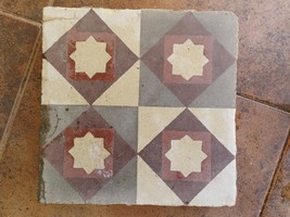 Hydraulic Tile With Star Design Mas Over 70 Years 20X20X2 Cm - $33.02
