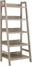 Linon Tracey Ladder Bookcase, 25&quot;W X 17.99&quot;D X 60&quot;H, Gray Wash - £95.91 GBP