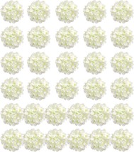 Auihiay 32 Pieces Artificial Hydrangea Flowers White Hydrangea Flower He... - £26.08 GBP