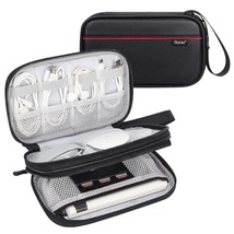 Electronic Organizer, [Cowhide Genuine Leather] Cable Organizer Travel Case,All- - £40.08 GBP