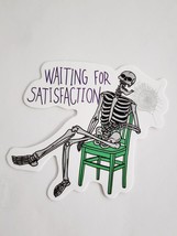 Waiting for Satisfaction Skeleton in Chair Multicolor Sticker Decal Awes... - $2.22