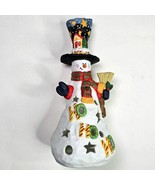 Santa&#39;s Workshop 9&quot; Snowman Tea Light Candle Holder  w Ho Ho Ho Cut Outs... - $26.34 CAD