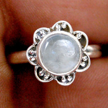 925 Sterling Silver Rainbow Moonstone Handmade Ring SZ H to Y Festive Gift R1049 - £19.50 GBP