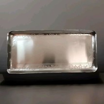 Laura Ashley Floral Pewter Tray Candle Holder 9x4.25&quot; Holiday Centerpiece - $6.92