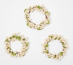 Set of 3 Harvest Pip Berry Candle Rings by Valerie in Ivory - £46.51 GBP