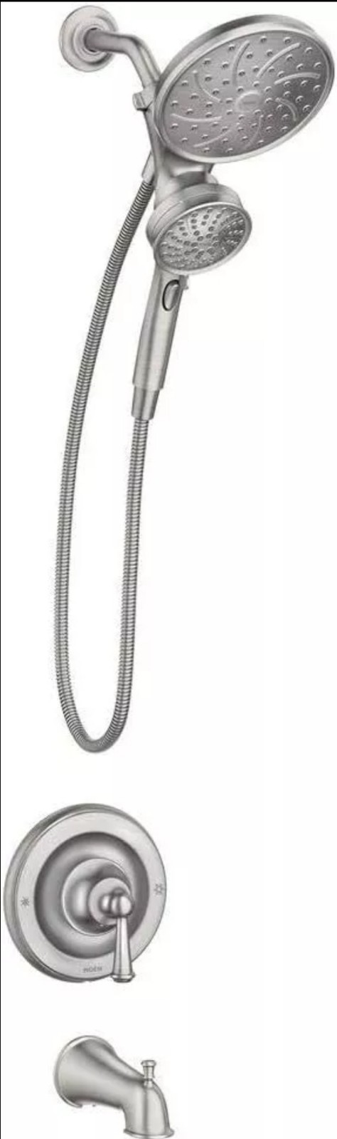 Moen Brecklyn 82611SRN Tub Shower 6-Spray Faucet Set w VALVE - Brushed N... - $123.75