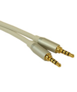 8Ft Metal Shell 3.5Mm 4 Conductor Trrs/3 Band + Mic Or Video M/M Cable - £11.01 GBP