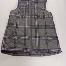 d & Co. Denim + Company RN#81890 Women's Gray Plaid Full Zip Vest Size Small  image 12
