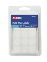 Avery Multi-Use Round Labels, 3/4”, White, Pack of 315, Removable, #6738 - £3.82 GBP