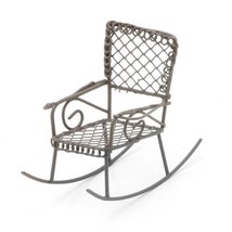 Metal Rocking Chair Rusty Color 2.5 X 2.5 X 3 Inches - £14.39 GBP