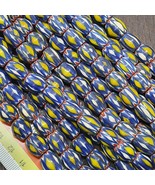 Vintage Venetian African Style Chevron Glass Beads Long Strand Necklace ... - €27,54 EUR