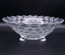 10&quot; Fostoria American Clear Glass 3-Toed Footed Bowl Eapg Pressed Glass Euc - £19.27 GBP