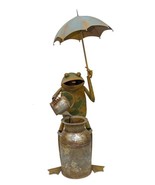 Frog with Umbrella Fountain 22&quot;L x 53.75&quot;H Iron - $472.76 CAD