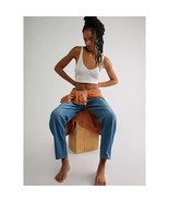 New Free People WTF Luna Pull-on Denim Relaxed Straight Leg Jeans Stardu... - $98.47 CAD