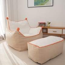 Giant High-Density Foam Filling Sofa With Foot Stool By Nandv Bean Bag C... - £178.83 GBP