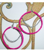 Pink Seed Bead Hoop Earrings - €6,07 EUR
