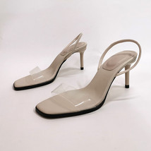 Summer Transparent Women Sandals Fashion Back Strap Stiletto High Heels Ladies S - £41.16 GBP