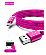 60W Fast Charging USB C Cable Nylon Braided Cord for Samsung Galaxy - $82.57 MXN+