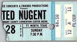 Ted Nugent Concierto Ticket Stub Enero 28 1979 Fuerte Worth Tejas - $49.49